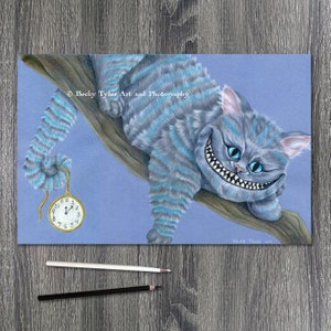 Cheshire Cat Pencil Drawing: Alice in Wonderland Wall Art