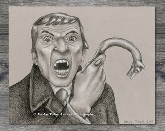 Barnabas Collins Fan Art Print, Dark Shadows, Dark Shadows Fan Art, Gothic Art, Vampire Art, Fan Art, Pencil Art, Horror Art