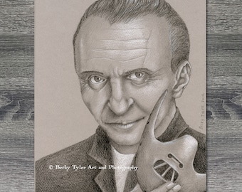 Hannibal Lecter, The Silence of the Lambs, Pencil Drawing, Fan Art, Print, Hannibal Lecter Fan Art, Hannibal Fan Art, Horror Art, Movie Art