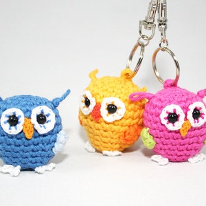 Owl key chain bag dangler amigurumi Crochet Pattern image 6