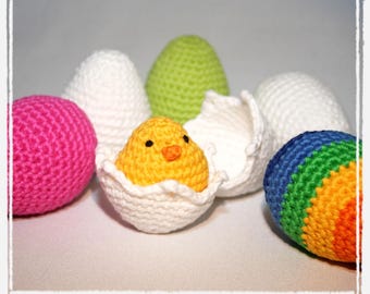Ei-Kollektion & Küken - Häkelmuster - PDF Datei - Amigurumi