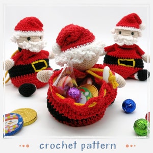 Bolsa con cordón - Papá Noel - patrón de crochet