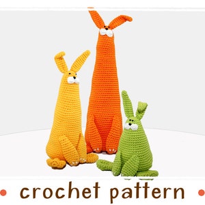 3 Bunnies - Crochet Pattern - PDF file - Amigurumi