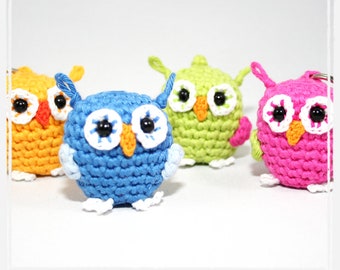 Owl - key chain - bag dangler - amigurumi - Crochet Pattern