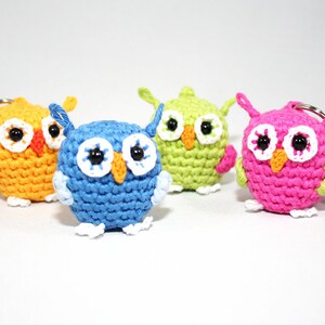 Owl key chain bag dangler amigurumi Crochet Pattern image 2