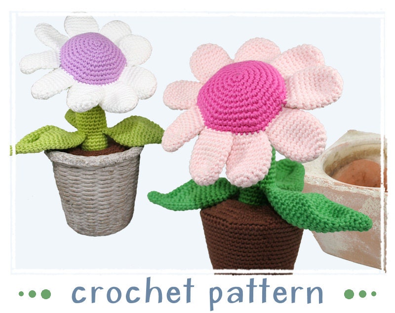 Potted Plant Flower Crochet Pattern PDF Etsy