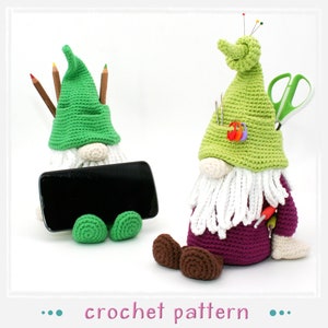 Phone Stand Gnome Crochet Pattern image 1