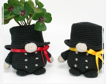 Chimney Sweep Gnome, Lucky Charm - Crochet Pattern - PDF