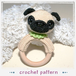 Pug Rattle Ring - Crochet Pattern