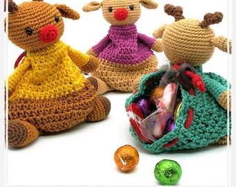 Drawstring Bag - Rudolph - Crochet Pattern