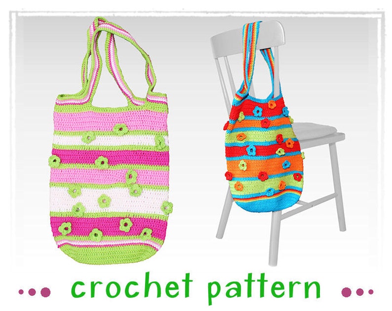 Crochet Bag See-through Flowers Crochet Pattern image 1