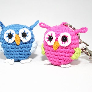 Owl key chain bag dangler amigurumi Crochet Pattern image 3