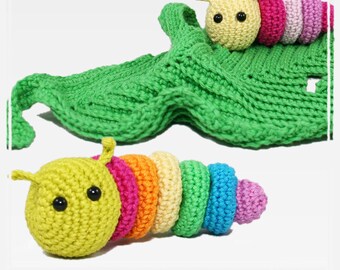 Lovey - Little Caterpillar (+ rattle) - Crochet Pattern - PDF
