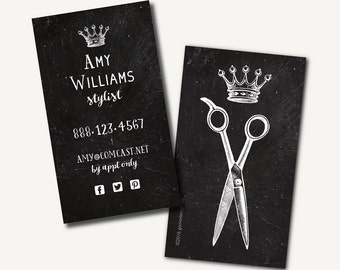 250 hair stylist business cards printed business cards chalkboard scissors crown queen king - Stylist Business Cards 250 hair stylist business cards printed business cards chalkboard scissors crown queen king - Stylist Business Cards