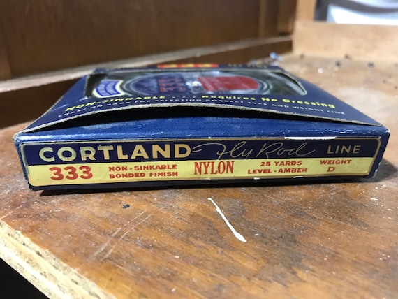 Vintage Cortland 333 Non-sinkable Nylon Fly Fishing Line Spool IN Case  Original Box 25 YDS Pristine Fly Line Cleaner Tin Rare 