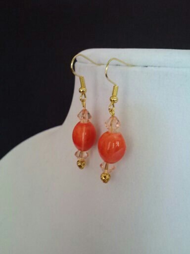 Double Strand of Coral Ceramic Beads Surrounding Coral and - Etsy