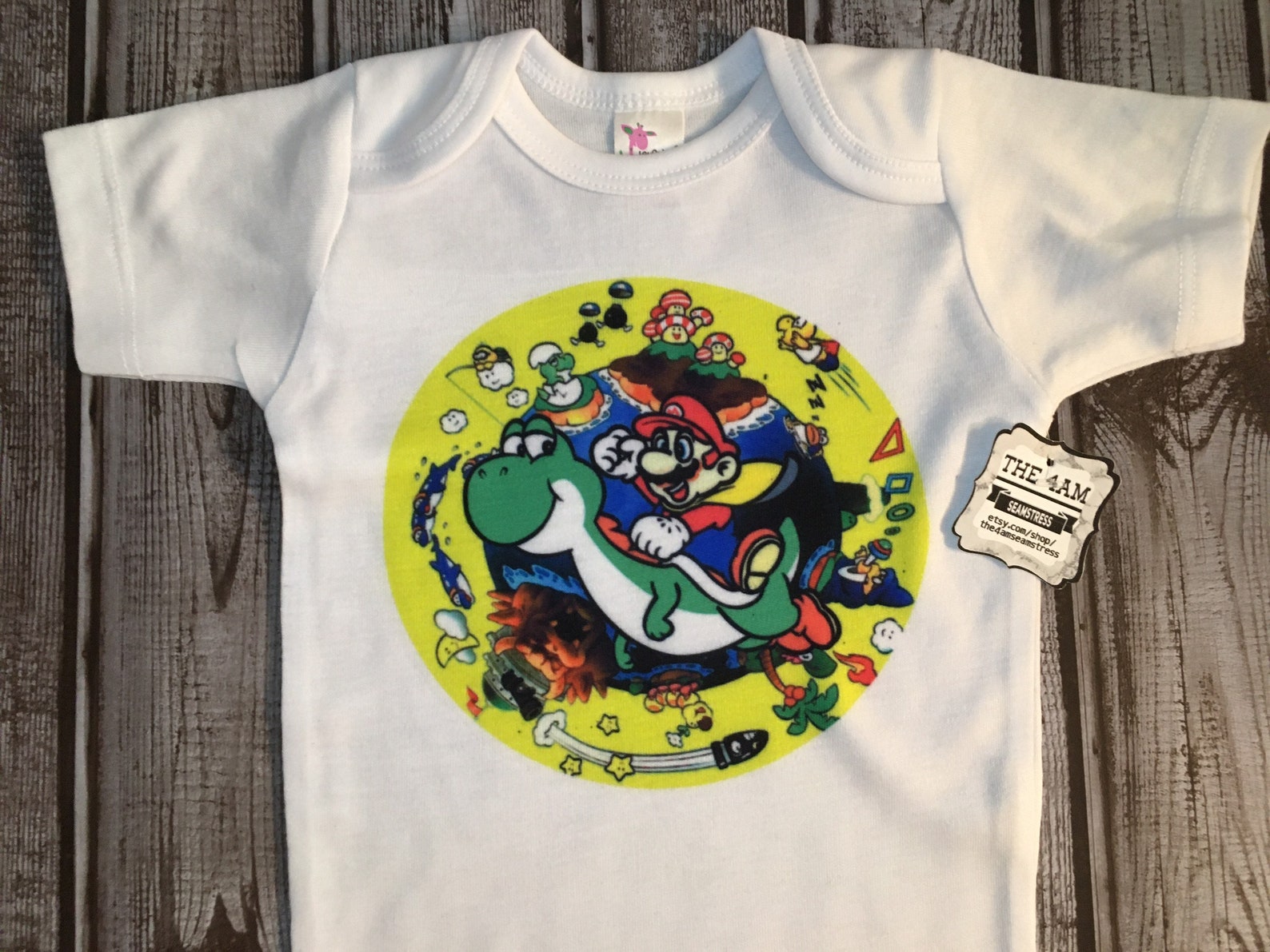 Super Mario Yoshi and friends onesie. Nintendo baby. Etsy