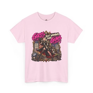 Tjejer vill bara ha vapen-tröja Sisters of Battle 80-tals parodi humor Sororitas Grimdark t-shirt