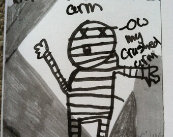 kid zine, The Mummy with a Crushed Arm