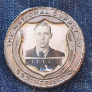 1940s wokers badge, The National Supply Co. Springfield, Ohio, Engine Makers
