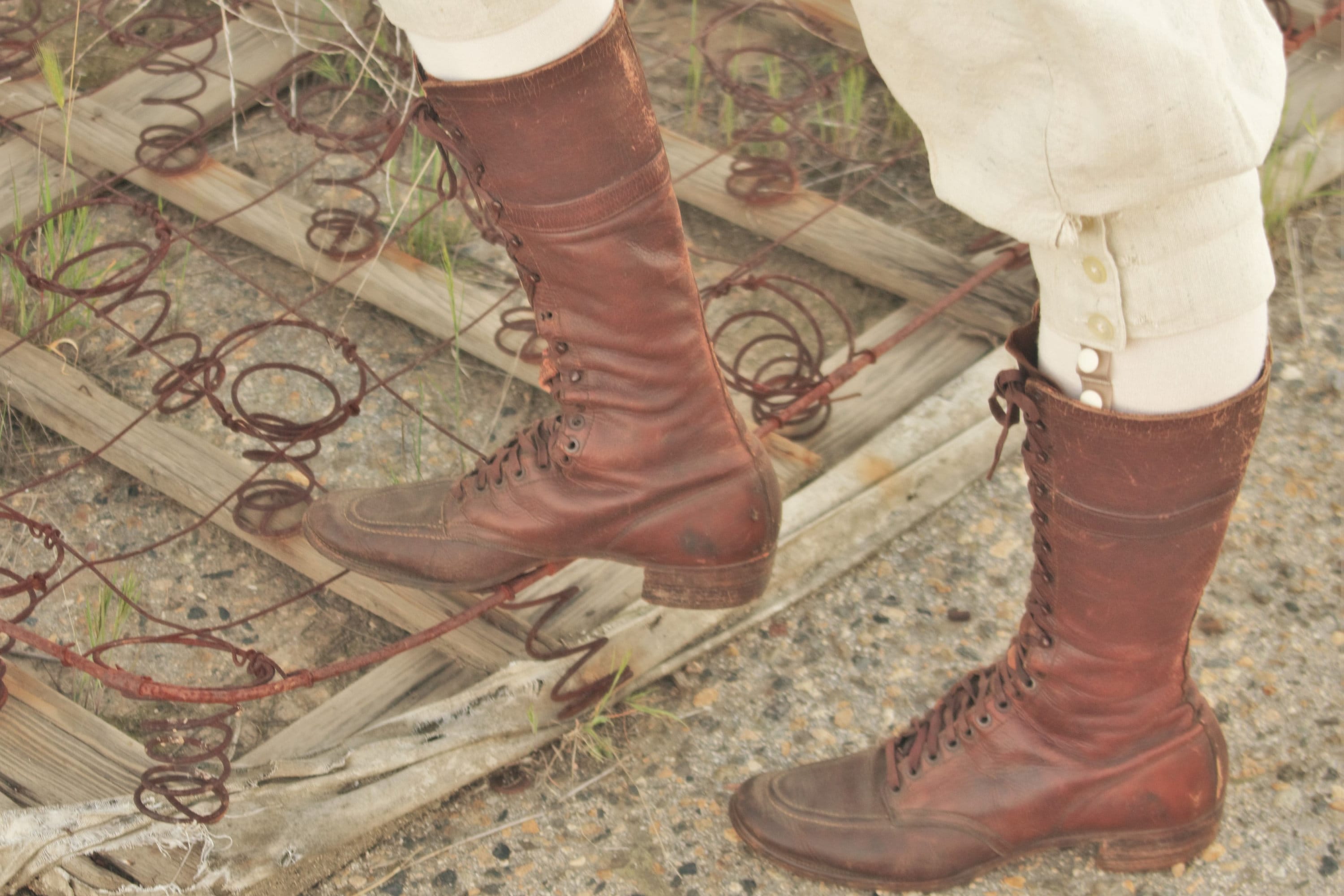 1920s Chippewa moc toe field boots work boots riding boots nailed soles great patina SZ 6.5