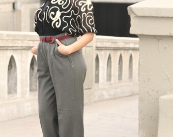1940s Grey Gabardine Wool Slacks Pants, Size Med W 30 - Etsy