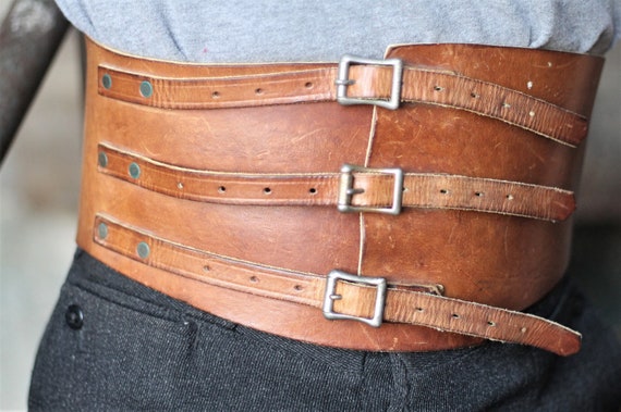1930's Studded Horseshoe Kidney Belt With Red Jewel Three
