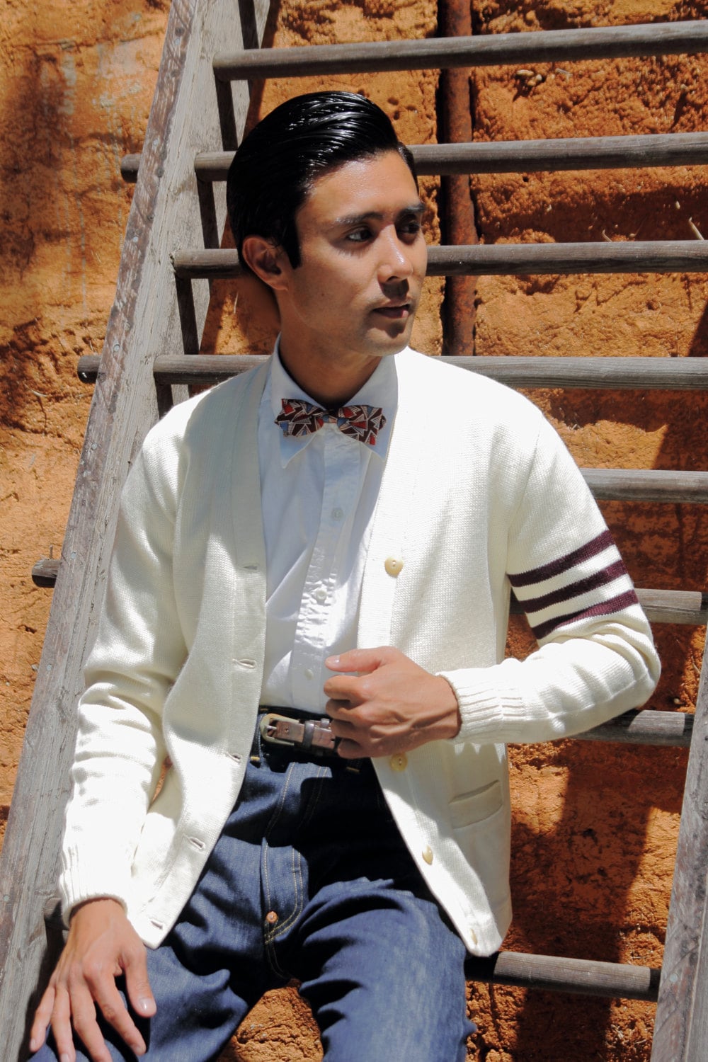 White letterman hotsell sweater