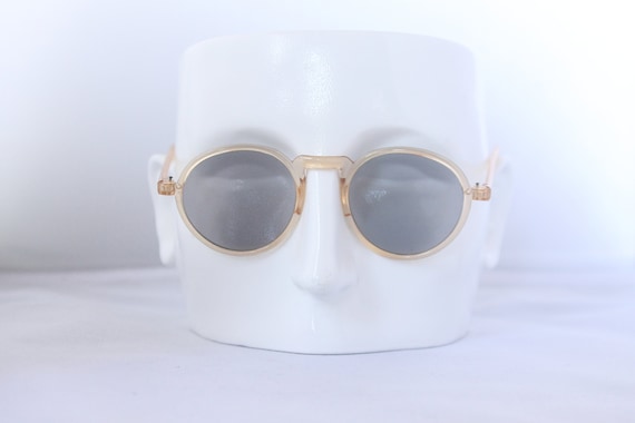 1930s panto sunglasses in pale peach with glass l