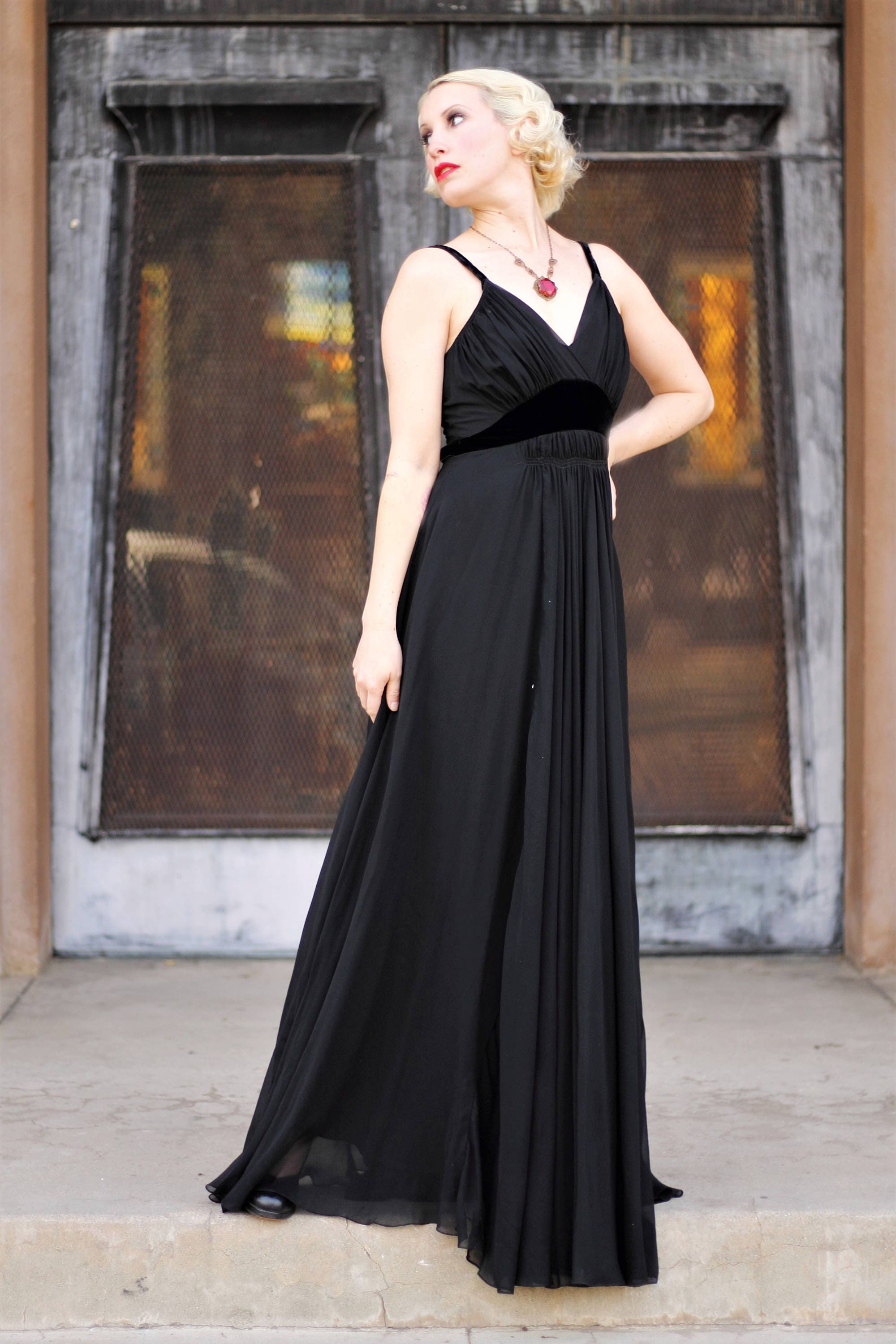 June + Vie By Roaman's Women's Plus Size Florynce Empire Waist Dress -  18/20, Black : Target