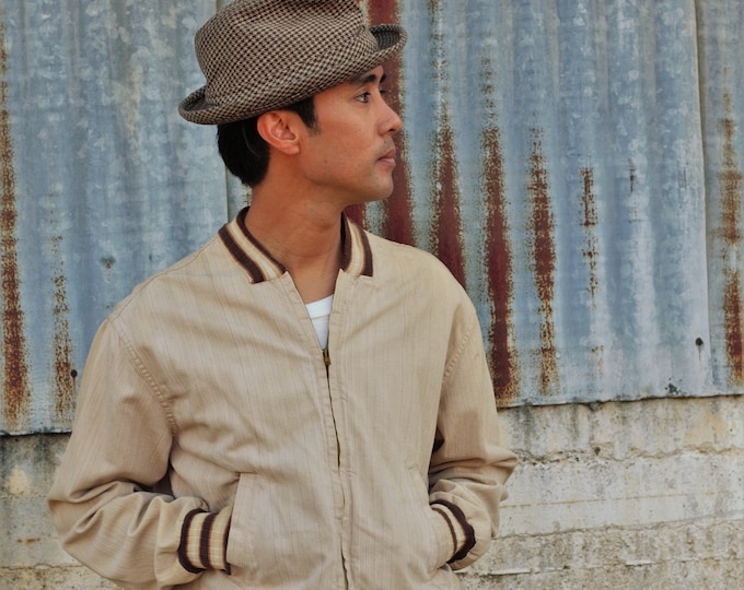 Original 1950s Levis Casuals bomber jacket in sand and brown, this model was reproduced by LVC but this is an original, SZ SM