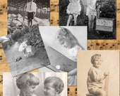 Vintage baby and toddler children printable collage pages 3 pages