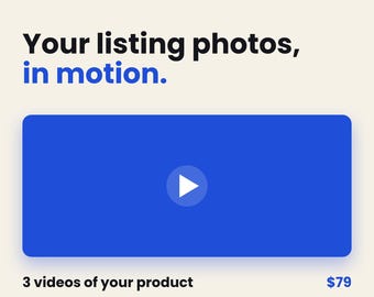 Etsyショップ動画バンドル、写真から3つの商品リスト用の9つの商品動画、Etsy動画スロットとリールの縦型カット、オーダーメイドのデジタル動画
