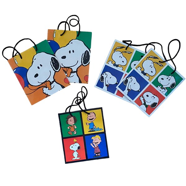 PEANUTS Snoopy Charlie Brown Vintage Paper Gift Bag with Handles - You Choose