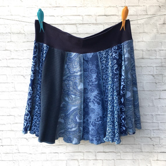 Plus Size Upcycled Blue T Shirt Skirt Women's Size 18 20 | Etsy