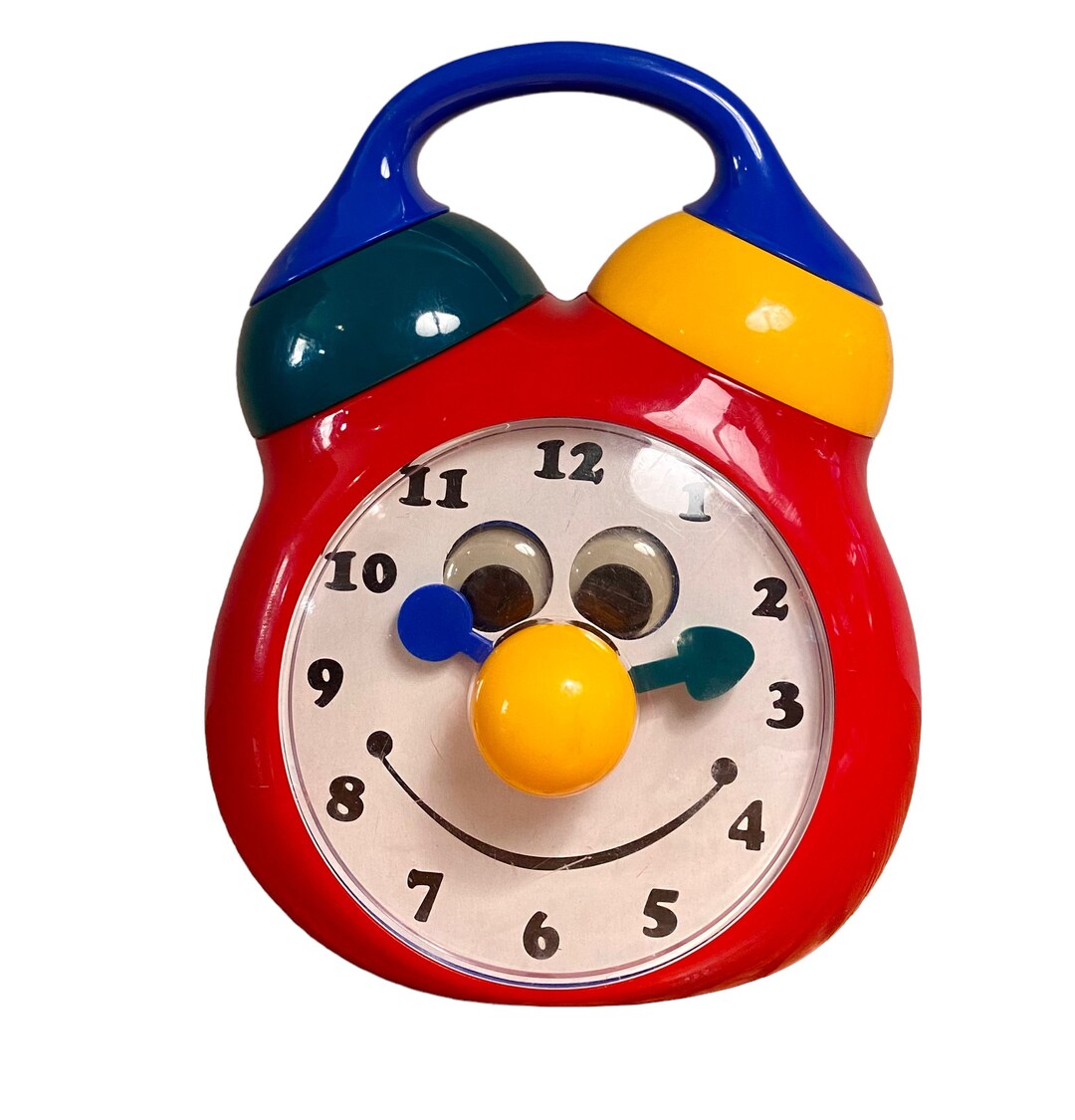 Musical Wind up Toddler Toy Clock Colorful Carry Along Toy Etsy