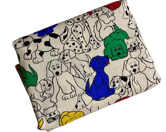 Cotton Fabric Cartoon Dog Print, Quality Cotton Fabric for Clothing Curtains Pillowcases and Quilts, 100% Cotton Sewing Fabric 2.69 Yards