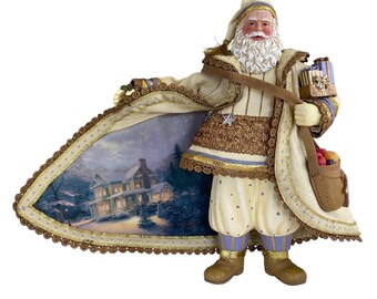 Thomas Kinkade Christmas Snowfall Santa Figurine, Vintage Santa Figurine, Collectible Christmas Decor by Ashton Drake