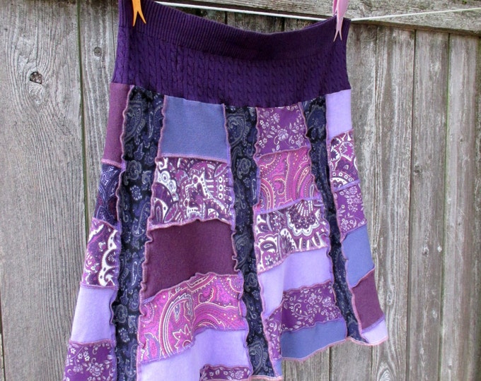 Hippie Skirt Upcycled Clothing Gypsy Clothing Tshirt Etsy