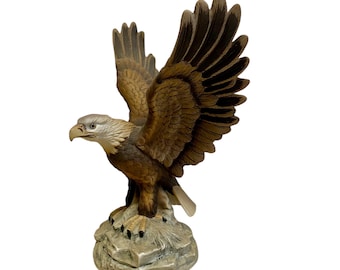 Vintage Porcelain American Bald Eagle with Open Wings Andrea by Sadek, Gift for Father, Bald Eagle Bird Figurine, Porcelain Collectible Bird