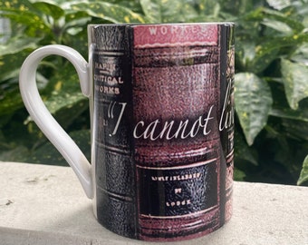 Vintage Coffee Mug I Cannot Live Without Books, Perfect Gift for Writer Reader or Librarian, Ceramic Coffee Cup w Books, 12 Ounce Coffee Cup