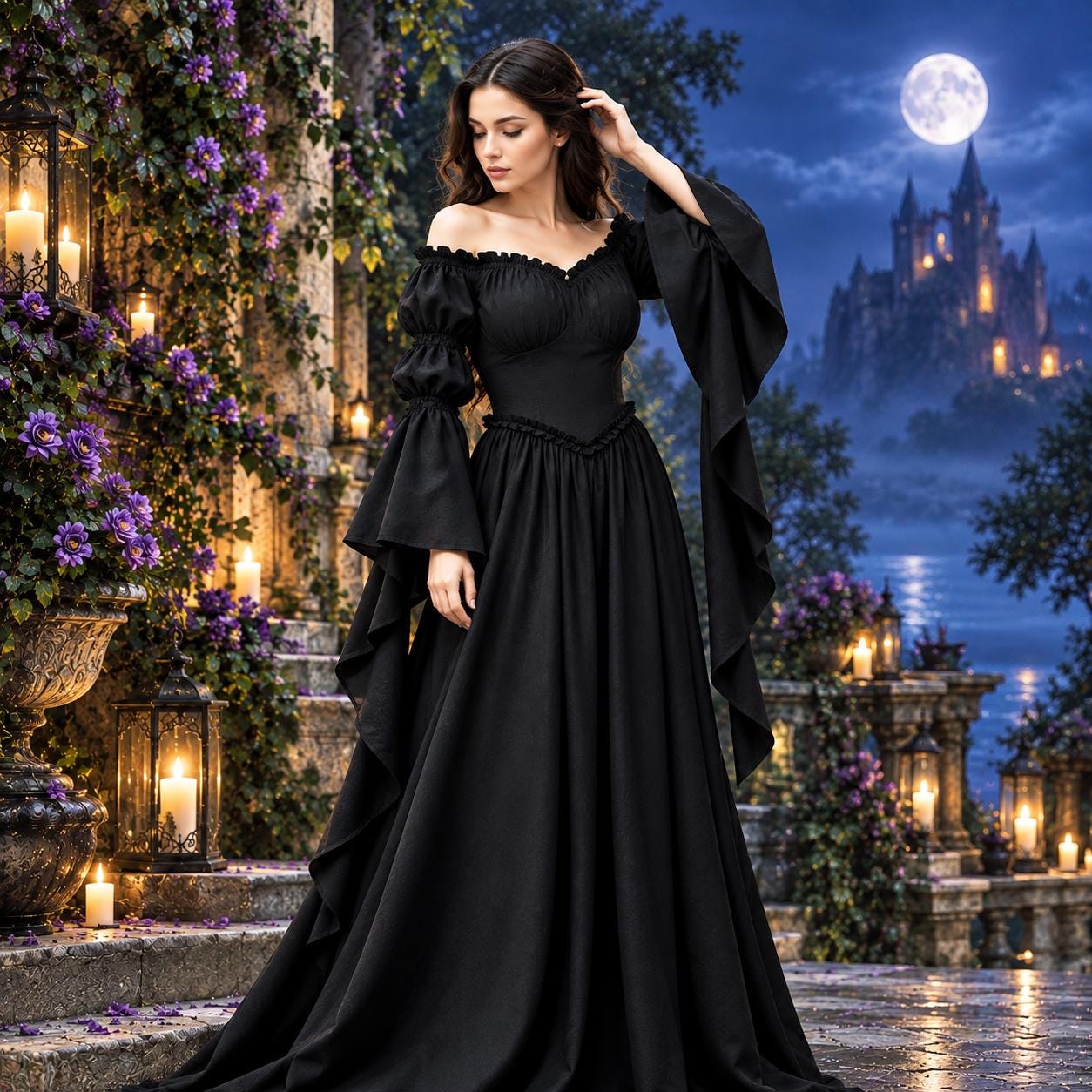 flowy goth dress Vendor: TNZ