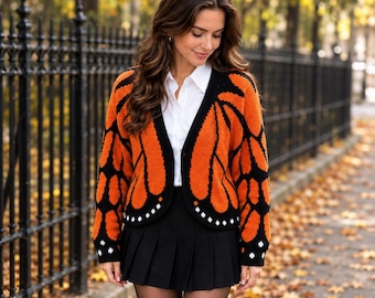 Butterfly Wing Cardigan, Fairy Wings Sweater, Cocoon Cardigan, Fairy Dress Up, Faerie Wings, Fantasy Cosplay, Festival Outfit, Wing Sweater