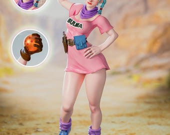 Bulma 3D Print STL | Delete Anime Scientist Character | Printable Figure Statue | Digital Download