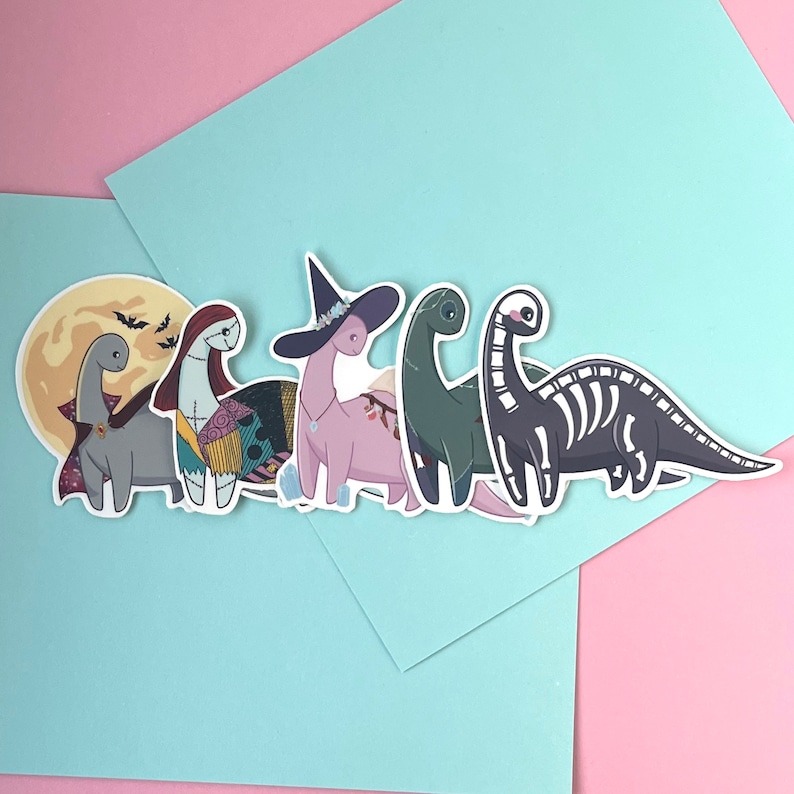 Spooky Halloween Dinosaurs UV Safe Vinyl Sticker Set 2022 Collection Vehicle Stickers Water Safe Cute Dinos Spooky Dino Pack