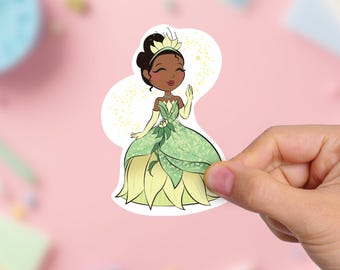 Princess Tiana Vinyl Sticker: UV Safe, Water Resistant