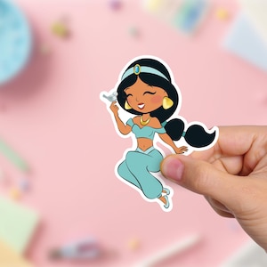 Adorable calcomanía de princesa árabe para su vehículo / Calcomanía resistente al agua y a los rayos UV
