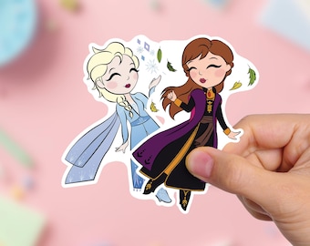 Snow Sisters Vinyl Sticker: UV/Water Safe Princess Decal