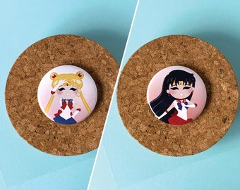 Sailor Scouts Button or Magnet | Sailor Moon | Sailor Mars | Button Badges | Magnet | Bag Buttons | Kawaii | Cute Bag Accessories