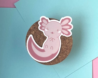 Axolotl UV Safe Vinyl Sticker | Car Stickers | Water Safe | Cute Aquatic Animal | Adorable | Sea Creature | Salamander | Gifts